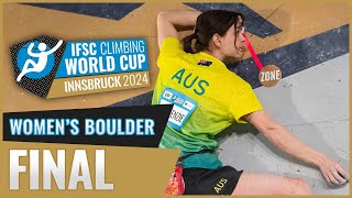 Womens Boulder final  Innsbruck 2024 [upl. by Oninotna345]