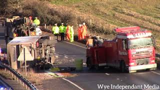 An overturned lorry on the a40 Goodrich [upl. by Ekim]