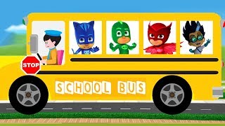 PJ Masks Catboy Owlette Gekko Wheels on The Bus go round and round Song [upl. by Dominga]