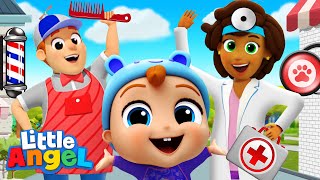 My Neighborhood Song Community Workers  Little Angel Kids Songs amp Nursery Rhymes [upl. by Egiarc]