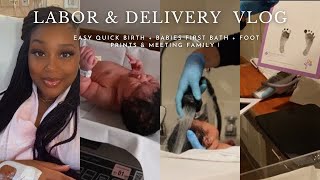 LABOR amp DELIVERY VLOG  INDUCED AT 40 weeks  BABIES FIRST BATH amp FOOTPRINTS MEETING FAMILY [upl. by Heppman]