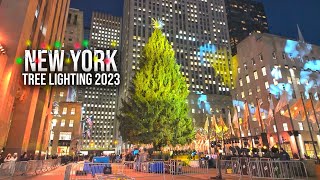 NYC Christmas 2023 ✨ Rockefeller Center Christmas Tree Lighting Preparation 5th Avenue Bryant Park [upl. by Seuqramed]