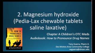 2 How to pronounce magnesium hydroxide PediaLax saline laxative Backbuilding for pronunciation [upl. by Anilosi]