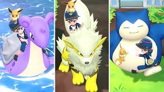 Pokémon Lets Go Pikachu amp Eevee  All Rideable Pokémon [upl. by Kcim]