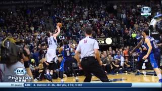 Kevin Love Final Possession Shawn Marion Hits Arm [upl. by Aerdnahs]