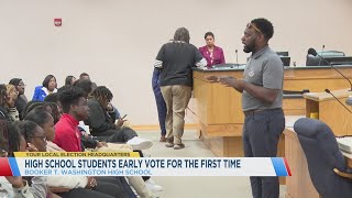 Booker T Washington High students early vote for first time [upl. by Jumbala]