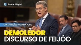 Demoledor discurso de Feijóo contra Sánchez y su ley de censura de medios [upl. by Ahselat]