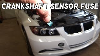 CRANKSHAFT POSITION SENSOR FUSE LOCATION REPLACEMENT BMW E90 E91 E92 E93 [upl. by Aneloc]