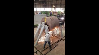 Steel coil opening experiment to demonstrate springback effect [upl. by Yesnyl]