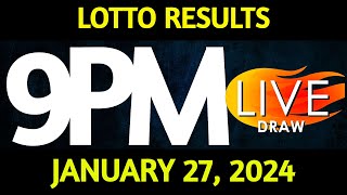 Lotto Result Today 900 pm draw January 27 2024 Saturday PCSO LIVE [upl. by Amari]