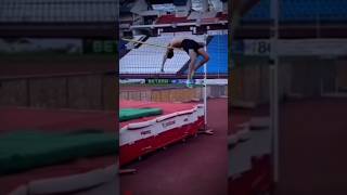 He has perfect high jump form🤯 shorts trackandfield [upl. by Leverick]