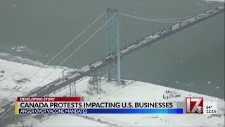 Canada protests impacting US businesses [upl. by Botti]