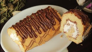 Chocolate Vanilla Swiss Roll Cake 😍 Recipe By Chef Hafsa [upl. by Davenport361]