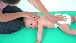 Baby Development  Torticollis  Neck Rotation Prone Stretch [upl. by Wallace]