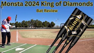 Hitting the 2024 Black Alloy Handle Monsta King of Diamonds  USAASA Slowpitch Bat Review [upl. by Atinna636]