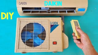 How to make icecooled cardboard air conditioner  According to DAIKINs model [upl. by Sillihp]