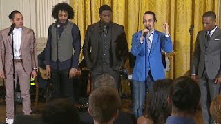 Hamilton cast performs quotMy Shotquot at White House [upl. by Hgielek627]