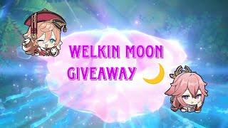 Welkin Moon Giveaway 🌙  August Giveaway  Genshin Impact [upl. by Eradis]