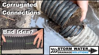 How To Connect Corrugated Pipe To PVC Pipe  Corrugated Drainage Pipe Connections  Yard Drainage [upl. by Aekim]