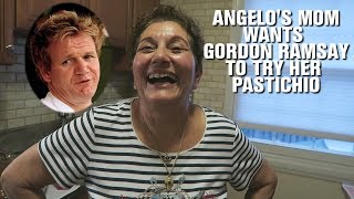 Angelos Mom Asks Chef Gordon Ramsay to Try Her Pastichio [upl. by Rawde]