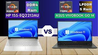 Hp 15seq2213AU VS ASUS Vivobook Go 14 E1404FANK322WS  Ryzen 35300U VS Ryzen 37320U Under ₹45k [upl. by Hardej709]