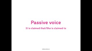 passive voice in English personalimpersonal construction [upl. by Haskell]