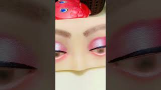 My student work pink eyes makeup tutorial mystudentwork eyemakeuptutorial viralshort trending [upl. by Zzaj]