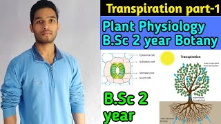 Transpiration in Plants  BSc 2 year Botany Plant physiology and Biochemistry [upl. by Resay]