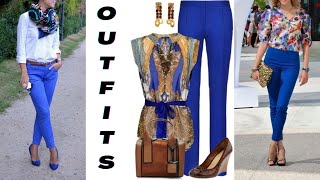 TENDENCIAS 20212022 EN OUTFITS CON PANTALON AZUL REY🎉 HOW TO USE KING BLUE TROUSERS 🎀 [upl. by Gleda]