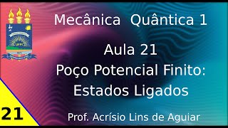 Poço Finito Estados Ligados  Mecânica Quântica 1 – Aula 21 [upl. by Eigriv]