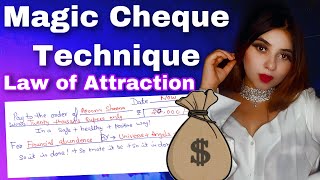 Magic Cheque TechniqueLAW OF ATTRACTIONTHE SECRET chequeabundance chequeMONEY MANIFESTATION [upl. by Eleinad987]