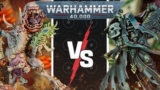 Aeldari vs Chaos Daemons  Warhammer 40k Battle Report [upl. by Llevol]