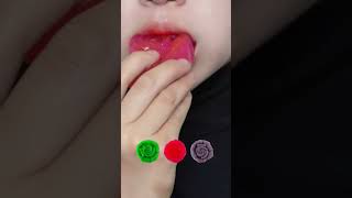 ASMR Eat colorful flower shaped jelly 1 asmr mukbang shorts [upl. by Adnylg]