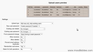 Moodle 2 Administration Adding users using a CSV file [upl. by Lobiv]