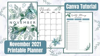 November 2021 CANVA Plan With Me  Creating My Planner Digitally  Canva TUTORIAL [upl. by Fulbert]