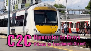 C2C  Upminster to Grays and Pitsea to Fenchurch Street  DRIVERS EYE VIEW Part 22 [upl. by Eelrefinnej152]