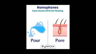 Homophones  pore pour [upl. by Audi]