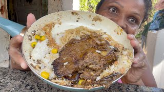 COMENDO DE MÃO NA PANELA BIFE DE FÍGADO NA MANTEIGA FEIJÃO MACARRÃO ARROZ FAROFA PIMENTINHA [upl. by Eidoj]