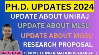 UNIRAJ PAT UPDATEMLSU RET UPDATEMGSU INTERVIEW UPDATEALL THE UPDATES ABOUT PHD EXAM IN RAJASTHAN [upl. by Yttik]