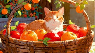 Be The Happiest Cat 🍎 Lofi Autumn Vibes 🍎 Morning Lofi Songs To Calm Down And Feel Love Life More [upl. by Yanal292]