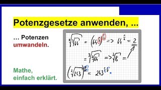 Potenzgesetze anwenden Potenzen umwandeln Aufgaben mit Lösungen PG8 [upl. by Aslehc]