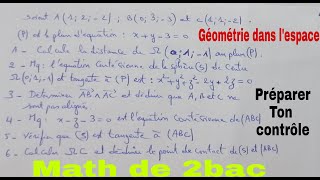 geometrie dans lespacemath de 2bac [upl. by Adialeda]