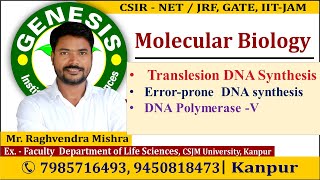 Translesion DNA synthesis  Molecular Biology New online quotBatchquot for CSIR NETJRF  IITJAM [upl. by Norag129]