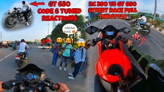 RC 390 VS GT 650 STREET RACE 🥵 GT 650 EXHAUST REACTIONS😍 gt650 rc390 ktm royalenfield watch [upl. by Gunnar]