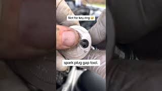 I m gonna teach you how to use a spark plug gap tool e the little hole is not 253K mechanic car [upl. by Trstram]