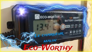 Présentation test et différentes fonctionnalités du chargeur Eco Worthy 5A [upl. by Kristoffer829]