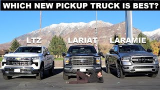 New Chevy Silverado LTZ VS Ford F150 Lariat VS Ram 1500 Laramie Which Truck Is Best [upl. by Anselmo]