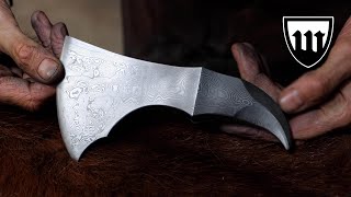 Forging a Damascus Viking tomahawk part 1 forging the axe head [upl. by Nolur751]