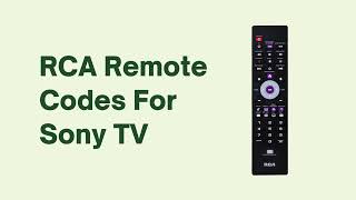 RCA Universal Remote Codes For Sony TV [upl. by Albert]