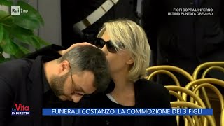 La commozione dei 3 figli di Costanzo  La Vita in Diretta 27022023 [upl. by Anaili]